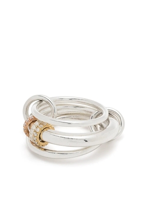 Spinelli Kilcollin 18kt rose gold Gemini SG diamond pavé liked rings - Silver