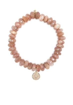 Sydney Evan 14kt yellow gold moonstone beaded bracelet - Pink