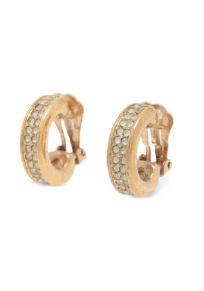 Christian Dior Pre-Owned 1980-1990 rhinestone-embellished earrings - Gold