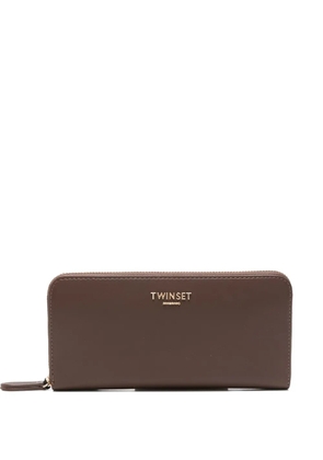 TWINSET logo-appliqué wallet - Brown