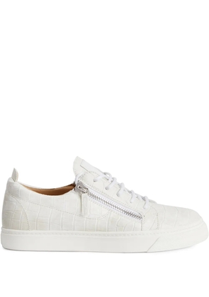 Giuseppe Zanotti Frankie crocodile-effect sneakers - White