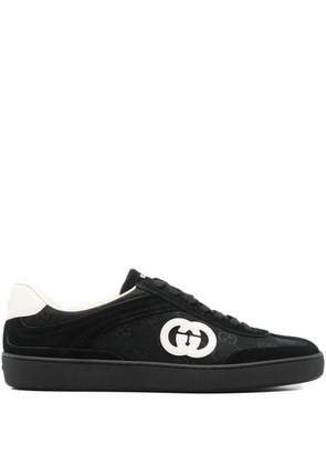 Gucci monogram lace-up sneakers - Black