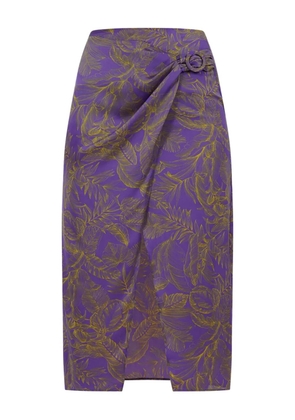 SIMONA CORSELLINI floral-print belted midi skirt - Purple