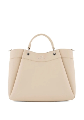Armani Exchange pleat-detail tote bag - Neutrals