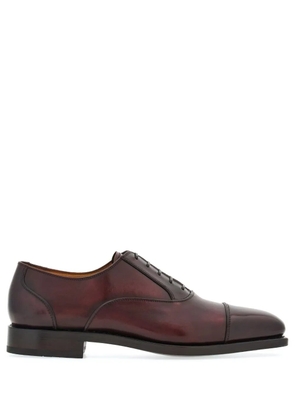 Ferragamo square-toe leather oxford shoes - Red