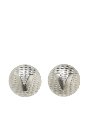 VETEMENTS V-button brass earrings - Silver