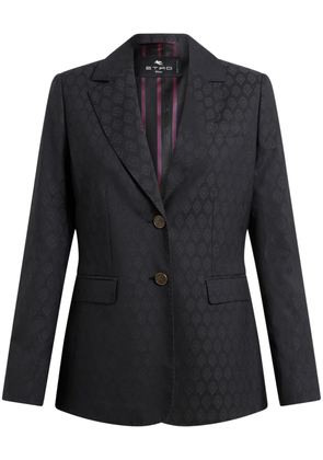 ETRO patterned-jacquard wool blazer - Black