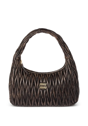 Miu Miu Wander matelassé leather shoulder bag - Brown