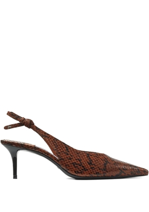 Jimmy Choo 60mm Camie snakeskin-effect slingback pumps - Brown