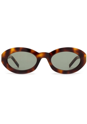 Saint Laurent Eyewear Monogram Hinge oval-frame sunglasses - Brown