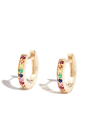 Sydney Evan 14kt yellow gold Rainbow Pavé huggie earrings