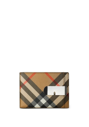 Burberry Check clip cardholder - Neutrals