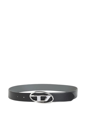Diesel logo-plaque leather belt - Black