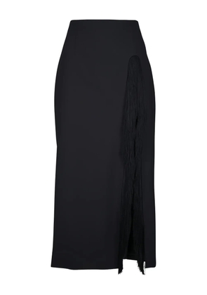 Lela Rose side fringe-detail midi skirt - Black