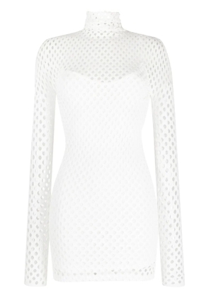 Philipp Plein mesh-overlay mini dress - White