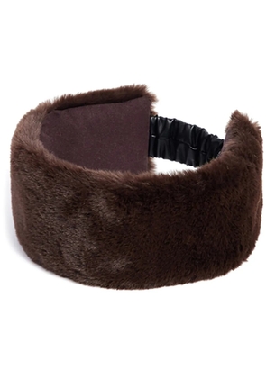 Apparis faux-fur hair band - Brown