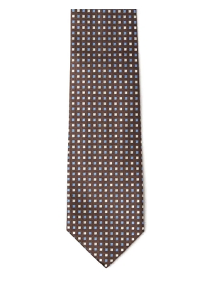 Isaia patterned-jacquard tie - Brown