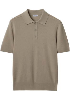 Burberry B Crest-embroidered polo shirt - Brown