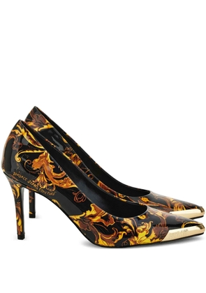 Versace Jeans Couture baroque-print stiletto pumps - Black
