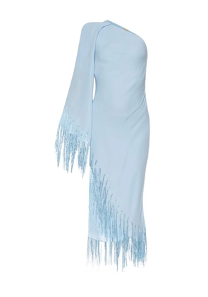 Cult Gaia fringe-detailed one-shoulder dress - Blue