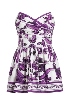 Dolce & Gabbana graphic-print mini dress - White