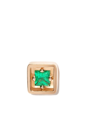 Suzanne Kalan 18kt yellow gold Inlay emerald stud earring