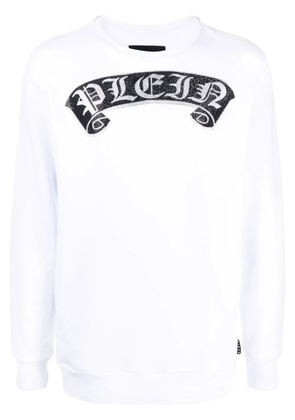 Philipp Plein Gothic Plein crystal-logo sweatshirt - White