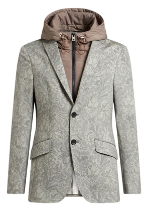 ETRO floral print with vest insert blazer - Grey