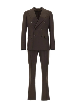Corneliani double-breasted peak-lapel suit - Brown