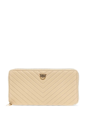 PINKO chevron-quilted leather wallet - Neutrals