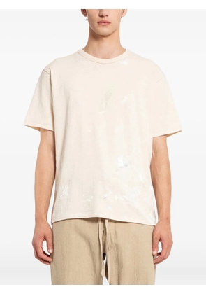 TAIGA TAKAHASHI paint-splatter cotton T-shirt - Neutrals