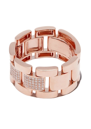 SHAY 18K rose gold partial pave journey link ring