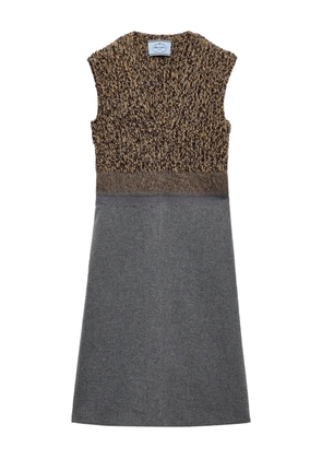 Prada fur-collar wool dress - Brown