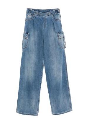 Ermanno Scervino pleated-front cargo jeans - Blue