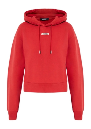 Jacquemus logo-patch hoodie - Red