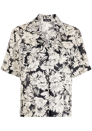 ANINE BING floral-print linen shirt - Black
