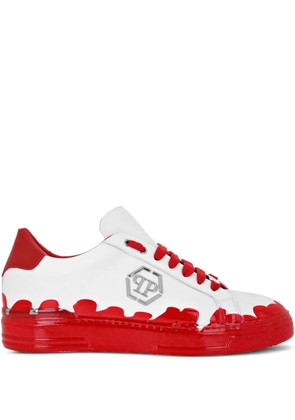 Philipp Plein paint-splatter low-top sneakers - Red