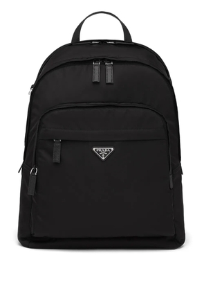 Prada Re-Nylon logo-plaque backpack - Black