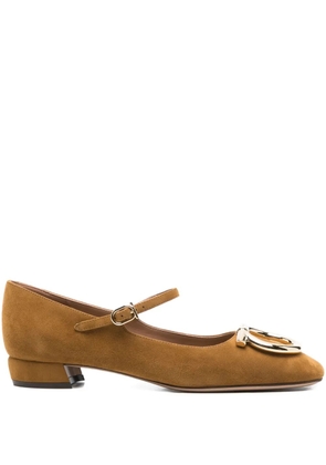 Ferragamo buckle-detail suede pumps - Brown
