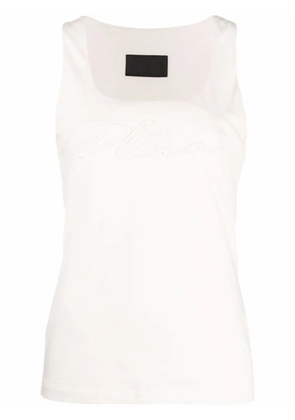 Philipp Plein logo-embroidered vest top - Neutrals