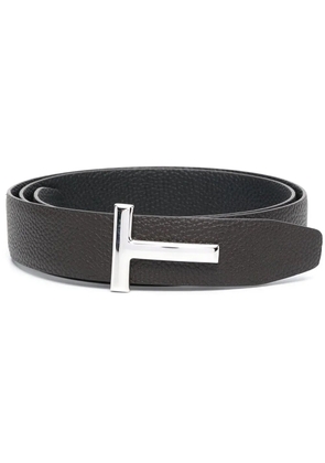 TOM FORD logo-plaque leather belt - Brown