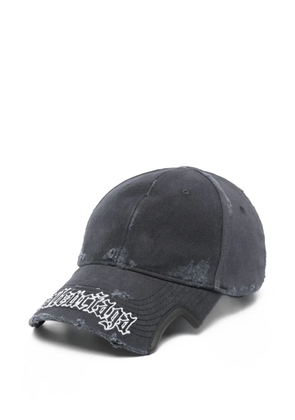 Balenciaga distressed logo cap - Blue