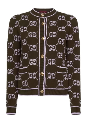 Gucci jacquard pocket cardigan - Green