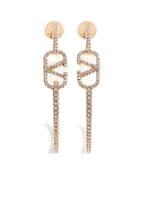 Valentino Garavani VLogo Signature crystal hoop earrings - Gold
