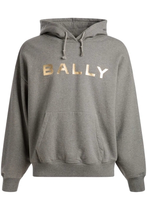 Bally logo-print organic cotton-blend hoodie - Grey
