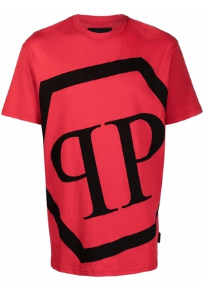 Philipp Plein oversized logo print T-shirt - Red