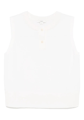Vince knitted henley top - White