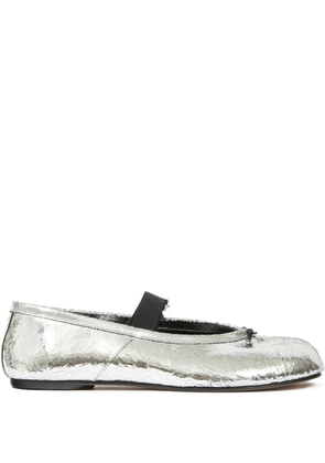 Maison Margiela Tabi leather ballet flats - Silver