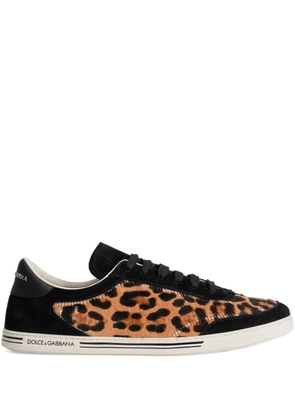 Dolce & Gabbana Saint Tropez leo-print light sneakers - Brown