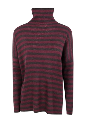 base striped halterneck sweater - Brown